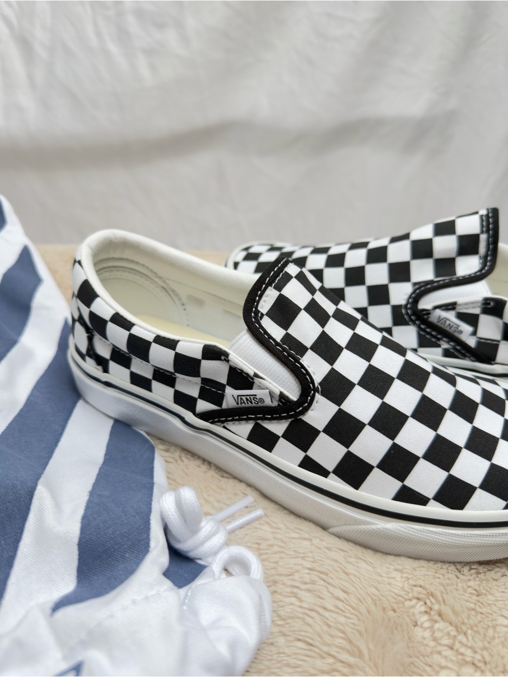 Custom Women’s Vans Checkerboard Slip-On Loafers - Black & White- new! Size 8W - Picture 9 of 10